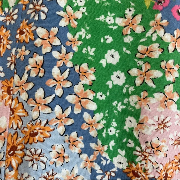 TOPSHOP Austin Patchwork Floral Slit Midi Skirt Size 2 - Picture 8 of 12